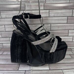 Circus NY by Sam Edelman Women's Black Mila Jewel Platform Sandals Size 7.5-NEW